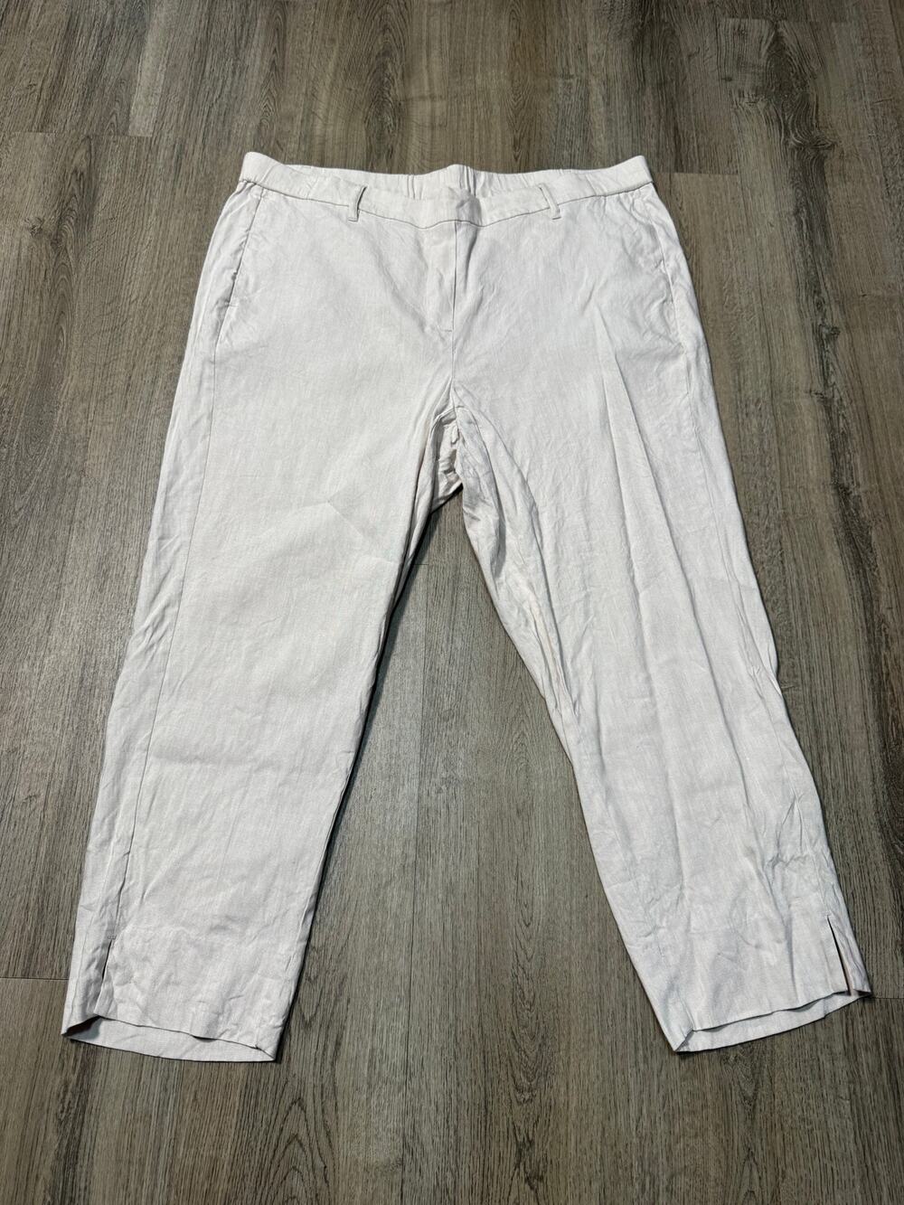 J.Jill Linen Stretch Women's Tan Relaxed Chino Pants